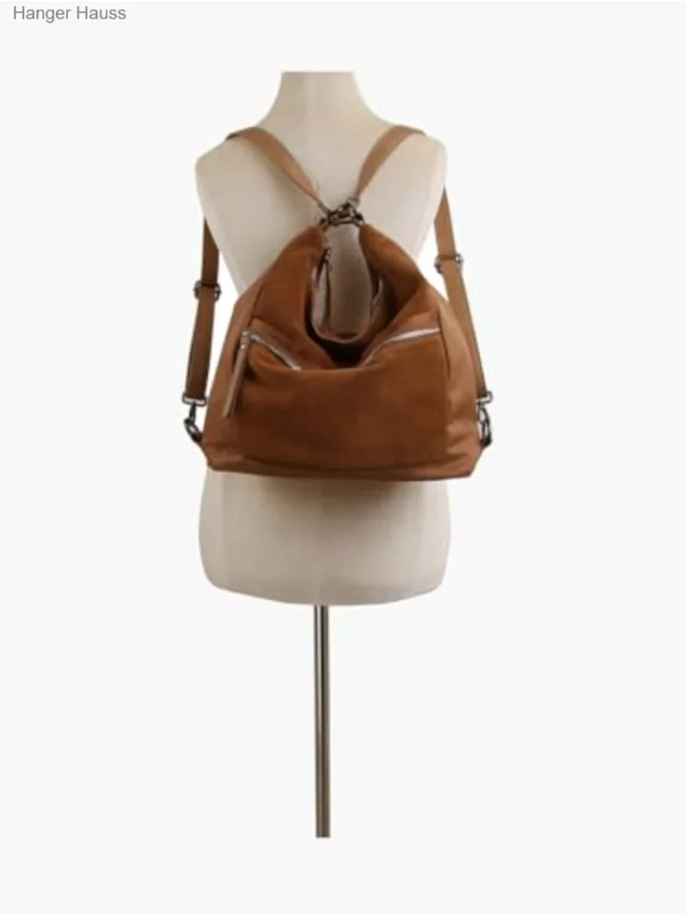 Convertible Shoulder Hobo Backpack Vegan Suede Travel Bag